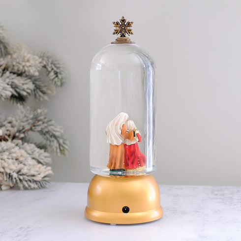Holy Family Christmas Lantern with Swirling Confetti LED Lights & Music